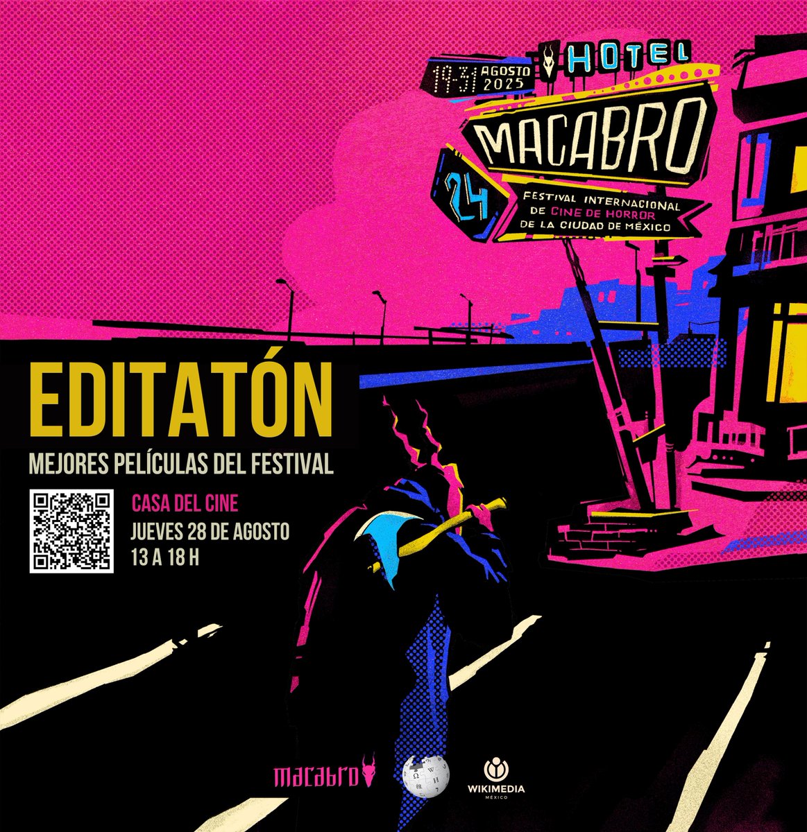 Si no editas Wikipedia, te van a jalar las patas en la madrugada 👻

En agosto llega el Editatón para gente cinéfila; ayúdanos a crear y mejorar los artículos de las mejores películas del Festival Internacional de Cine de Horror: Macabro.

Regístrate aquí: forms.gle/Vu2ByEQAnyN6rq…