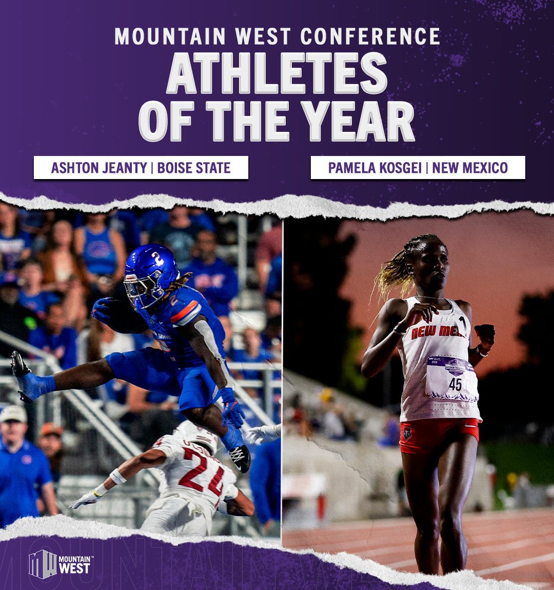 Mountain West (@mountainwest) on Twitter photo πΌπππππππ ππ πππ πππΌπ π
π Ashton Jeanty - <a href="/BroncoSportsFB/">Boise State Football</a>
π Pamela Kosgei - <a href="/UNMLoboXCTF/">New Mexico XC/T&F</a> πΌπππππππ ππ πππ πππΌπ π
π Ashton Jeanty - <a href="/BroncoSportsFB/">Boise State Football</a>
π Pamela Kosgei - <a href="/UNMLoboXCTF/">New Mexico XC/T&F</a>