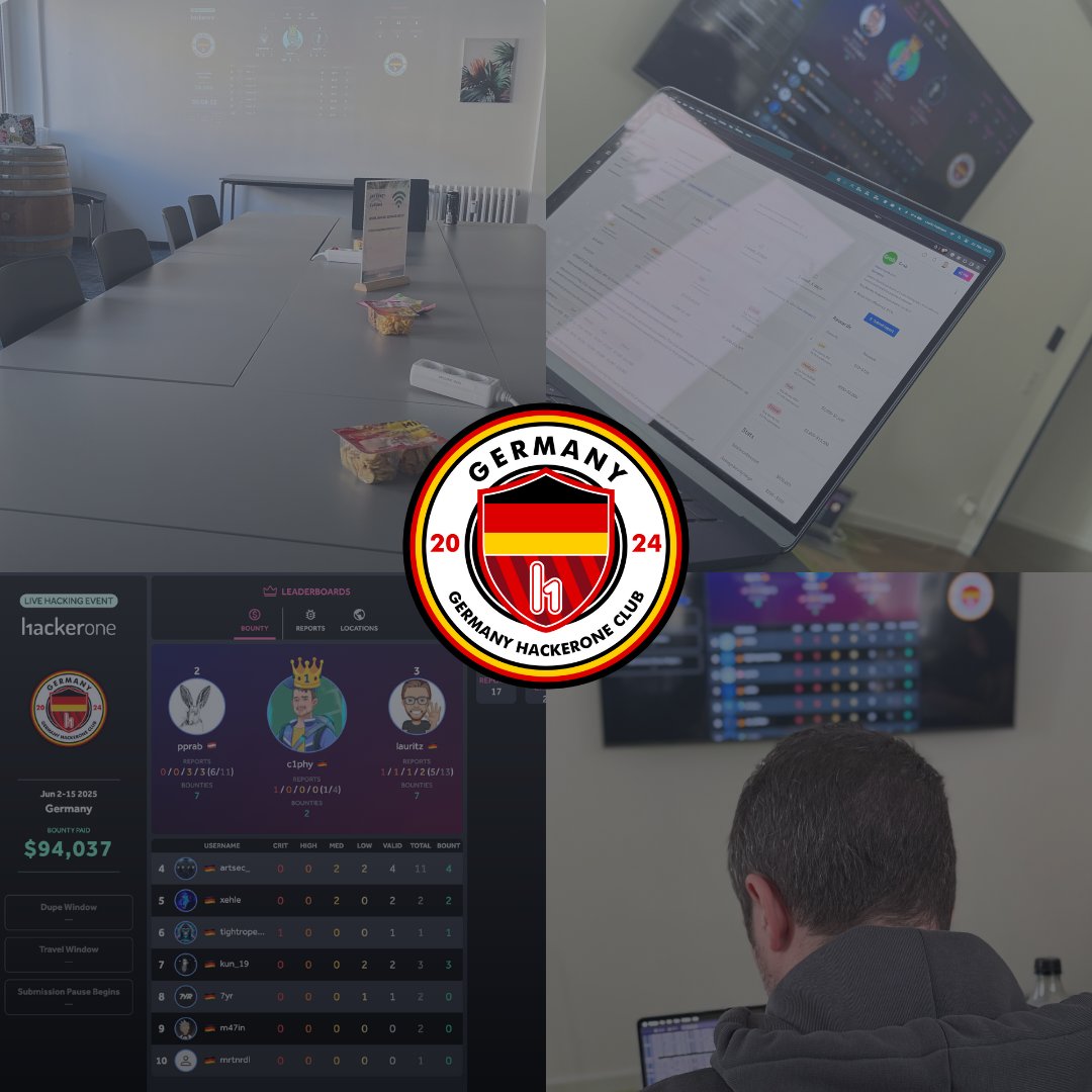 Unser <a href="/Hacker0x01/">HackerOne</a> Bug Bounty Meetup geht in die nächste Runde 🤩

👥 30 Plätze

📆🌐 10. - 20.09.25 (Remote-Hacking)

📆🧑‍💻 20.09.25 (In-Person in Essen)
⏰ 12 - 18 Uhr
📍 Rivvers Essen-Lindenallee rivvers.de/essen/coworkin…
🚝🚶 10min Fußweg vom HbF Essen

👉 h1.community/e/mbkdm3/