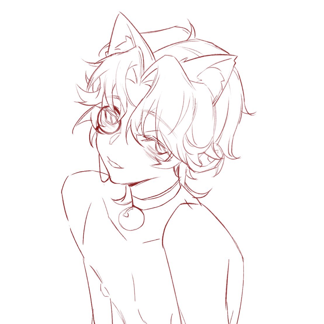 画练习不想直接临摹脸所以就参考画了阿蒙，萌啊