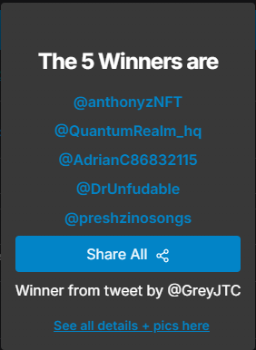 GREY JT (@greyjtc) on Twitter photo Congrats to these engagement folks who won 20,000 $XDAWGS tokens from <a href="/xrpl_b_m_dawgs/">๐พ Black Market Dawgs ๐พ</a> ! Congrats to these engagement folks who won 20,000 $XDAWGS tokens from <a href="/xrpl_b_m_dawgs/">๐พ Black Market Dawgs ๐พ</a> !