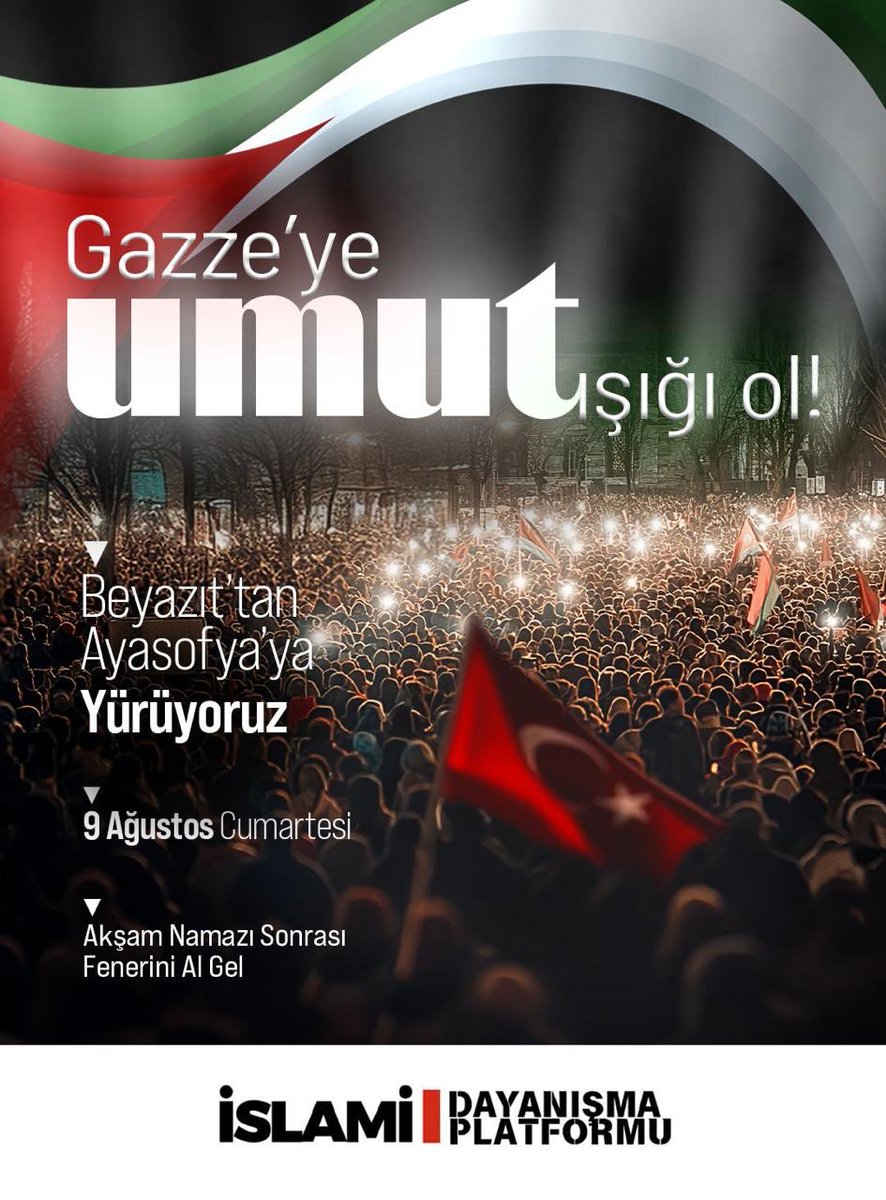 Gazze’nin sesi olalım yürüyüşümüz güzergahı