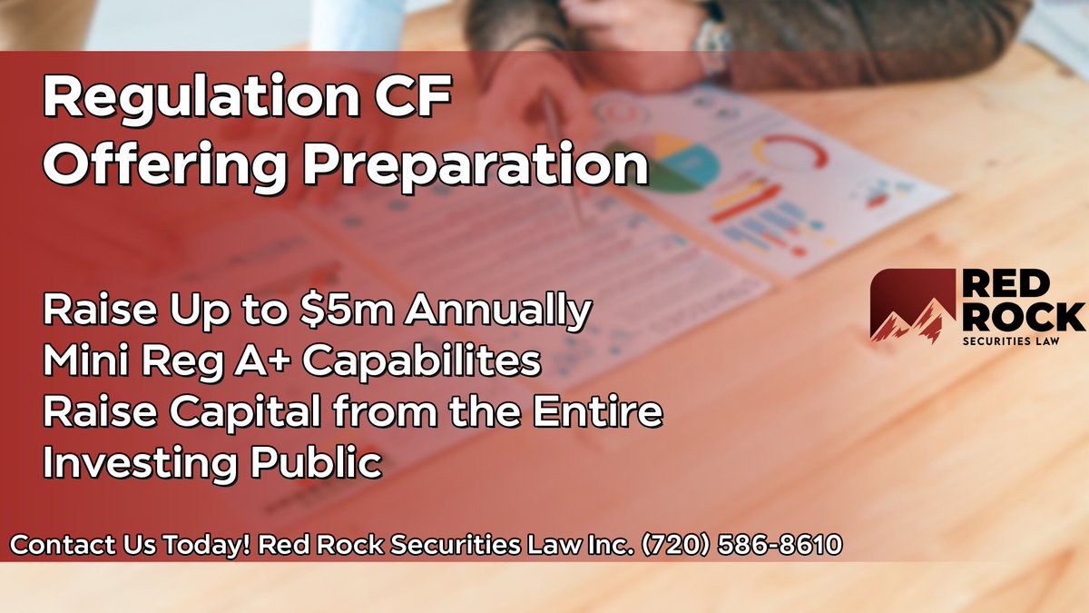 Redrockfiling's tweet image. Raise Capital for Your Business with a Regulation CF Offering!

Wondering how a Regulation CF Offering can propel your fundraising goals?

With Regulation CF, your company can secure up to $5 million in funding annually. Choose a "Direct Issuance" Regulation CF Offering, which…