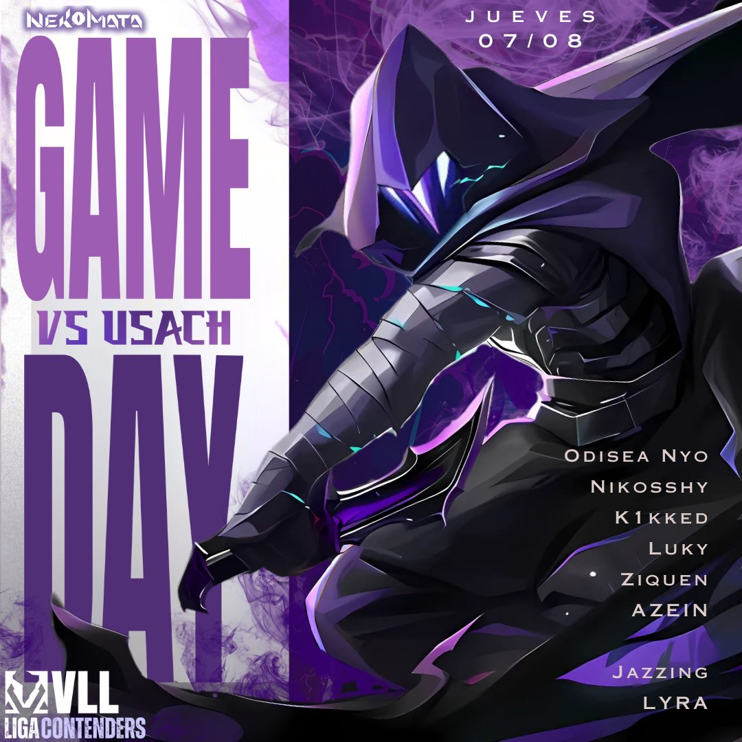 Nekomata Galaxy (@nekomata_galaxy) on Twitter photo Nekomata vs #UsachGaming
07/08 21:00 CL (Aproximado)
Transmisión en vivo: twitch.tv/valorantlataml…
Organiza:<a href="/ValoLatamLeague/">Valorant Latam League</a>
¡#GoNekomata! 🐈⬛ Nekomata vs #UsachGaming
07/08 21:00 CL (Aproximado)
Transmisión en vivo: twitch.tv/valorantlataml…
Organiza:<a href="/ValoLatamLeague/">Valorant Latam League</a>
¡#GoNekomata! 🐈⬛