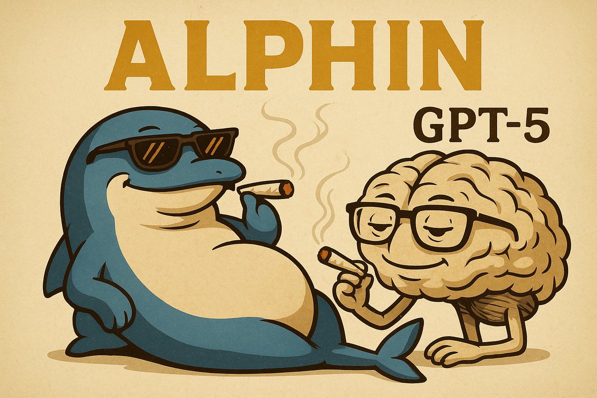 ALPHIN_inu's tweet image. GPT‑5 got that big brain.

Alphin’s got that laid-back bag energy.

One thinks fast.
The other chills deeper.

Together? 

They’re about to flip the whole scene.

$ALPHIN coming soon. Don’t blink.  willy !!!!