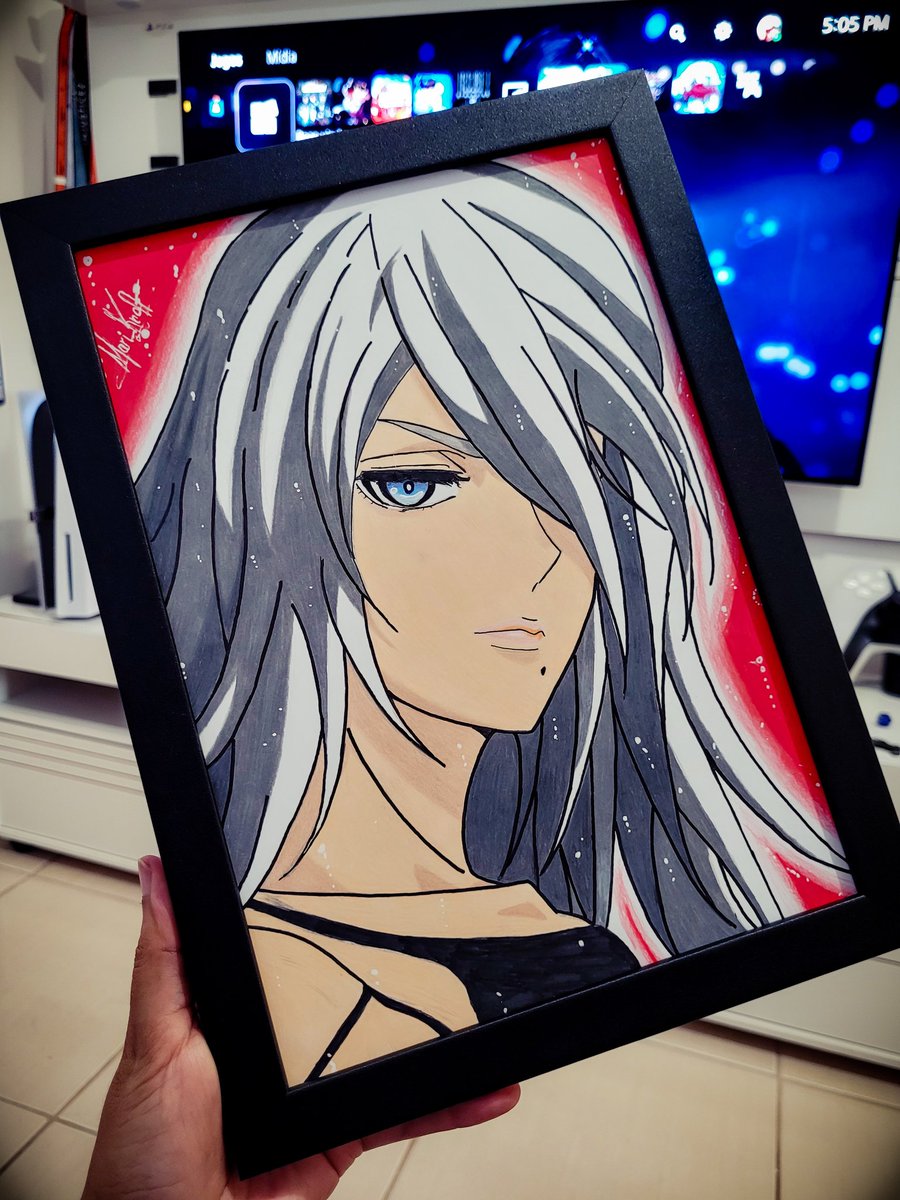 Mari_Kroft's tweet image. This drawing is way too beautiful to stay hidden, so I finally decided to put it in a frame 🤍🥰
#A2 #NieRAutomata