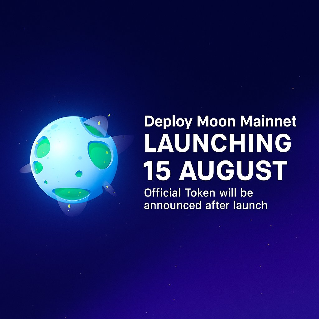 deploymoon's tweet image. Deploy Moon Mainnet Launch Announcement
We are excited to announce that the Deploy Moon Mainnet will officially launch on August 15th. This marks a major milestone in our journey to revolutionize the meme token space with fair, secure, and community-driven launches. @BNBCHAIN