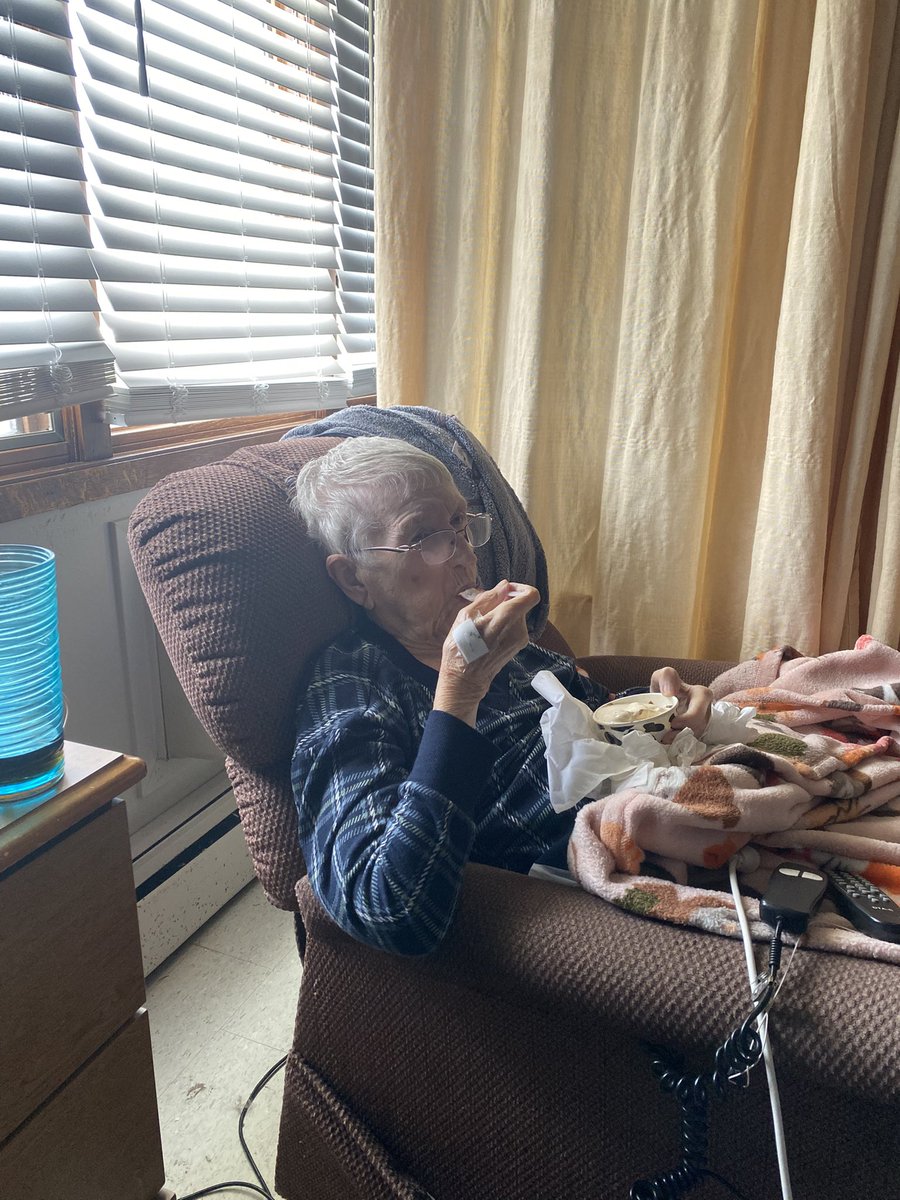 We’ve had some issues with mom and being angry a lot lately (dementia sucks). But she’s great today and eating a hot fudge sundae, so it’s a blessed day!