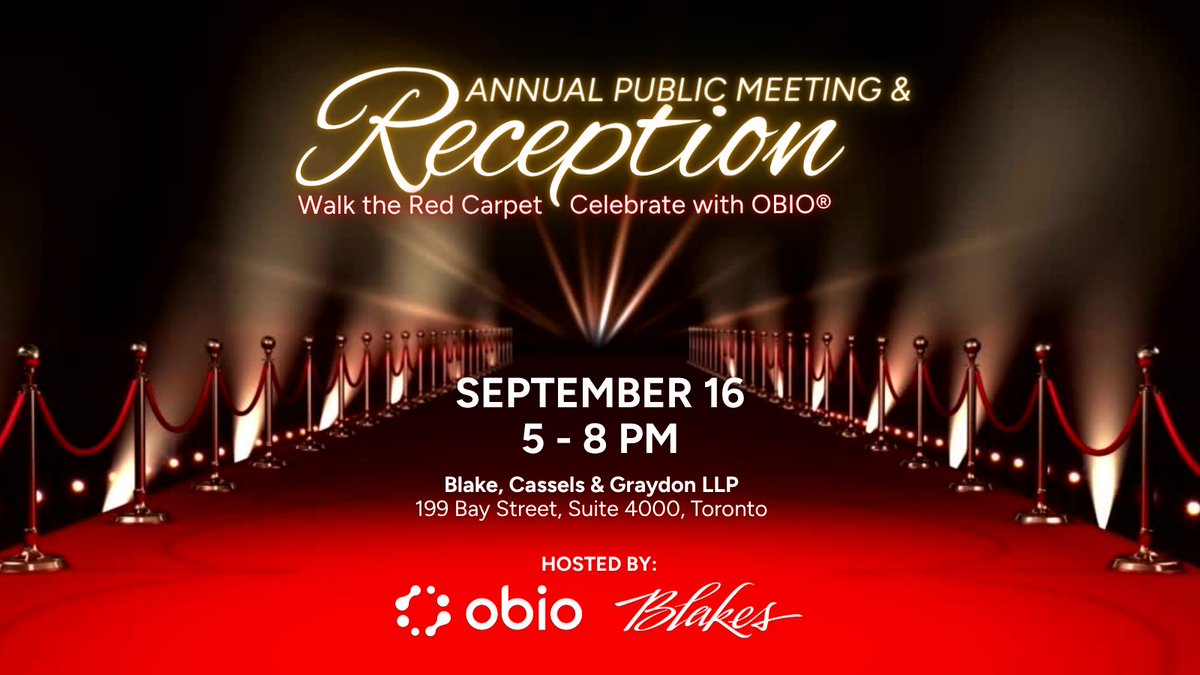 🎥 Roll out the red carpet!
On September 16, we're shining the spotlight on Ontario’s #biotech &amp; #healthtech stars. Join us at <a href="/BlakesLaw/">Blakes</a> for an evening of connection, recognition, &amp; forward-looking energy with brilliant minds from our #lifesciences &amp; biotech sector.