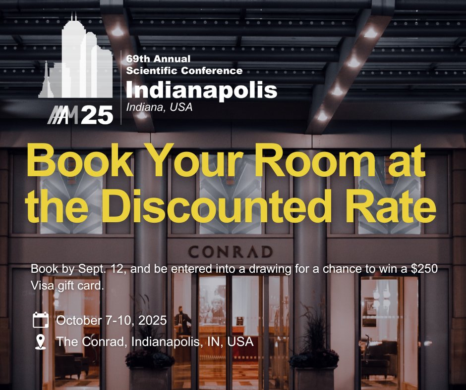 Planning on attending AAAM's 69th Annual Scientific Conference? Reserve your room within the conference group block at the discounted rate!

Book your stay today: aaam.org/annual-confere… 

#AAAM #AAAM25 #RoadSafety #ResearchConference #RoadSafetyConference
