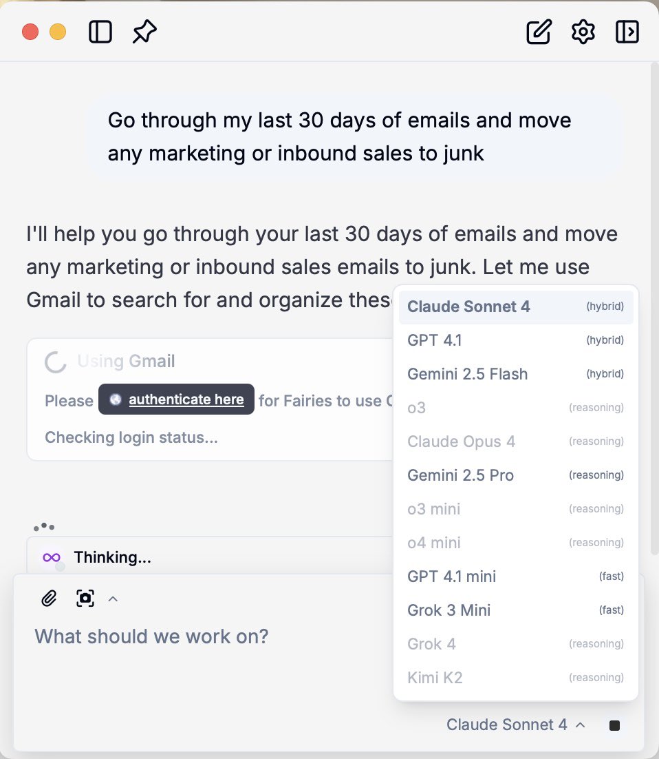 bytesbybree's tweet image. my birthday wish was granted by a Fairy finding @Fundamental 🧚‍♀️ 

finally getting that AI assistant to clear all my unread mails in my inbox so I can reduce my friends’ anxieties seeing my screenshots to them 🤣

getting all the LLMs in one interface is 👌