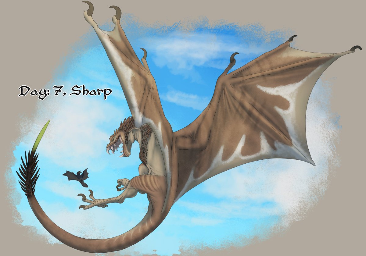 Day 7 of #smaugust2025 and for this day the prompt was Sharp. So today I kinda made a basic Wyvern but this was to give a frame of reference for a Wyvern, to me a wyvern is a dragon that doesnt have the ability to use fire but are venomous 

#DragonEcology