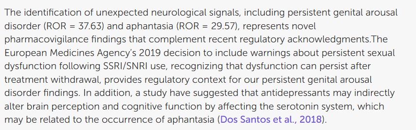 PSSD Network | Post-SSRI Sexual Dysfunction (@pssdnetwork) on Twitter photo A recent paper in Frontiers in Pharmacology (<a href="/FrontPharmacol/">Frontiers - Pharmacology and Toxicology</a>) titled "Neurological adverse events associated with antidepressants: a 22-year analysis of the FDA adverse event reporting system" found 88 reports of Persistent Genital Arousal Disorder (PGAD) tied to antidepressants. A recent paper in Frontiers in Pharmacology (<a href="/FrontPharmacol/">Frontiers - Pharmacology and Toxicology</a>) titled "Neurological adverse events associated with antidepressants: a 22-year analysis of the FDA adverse event reporting system" found 88 reports of Persistent Genital Arousal Disorder (PGAD) tied to antidepressants.