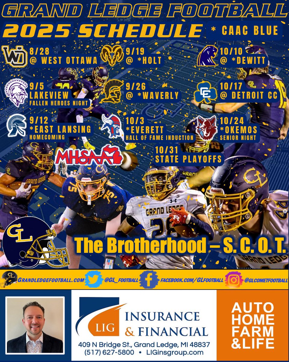 3 WEEKS...from the season-opener at Holland West Ottawa! Mark your calendars Comet Football fans! We look forward to seeing you on Thursday, August 28th when we kickoff the 2025 season! Go Comets!