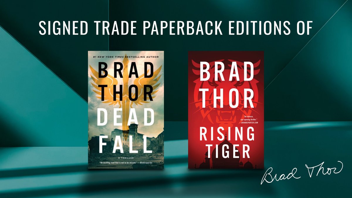 BradThor's tweet image. 🎉NEW MONTH, NEW PRIZES! 📚 Kick off with a chance to win SIGNED copies of DEAD FALL and RISING TIGER!  Enter ONCE at bradthor.com/connect for all Weekly Thorsday Giveaways. Don’t miss out—join the action now! #ThorsdayGiveaway #BradThor