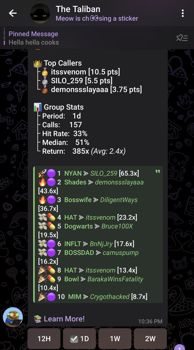 itssvenom_'s tweet image. Thursday in @wetheTaliban 

goated chat, printing so much that i laugh when i lose because we make it back and more 🫡

its a blessing to wake up and make money while being around ppl that want the best for eachother.

#onchainterror 

more cooks tomorrow.