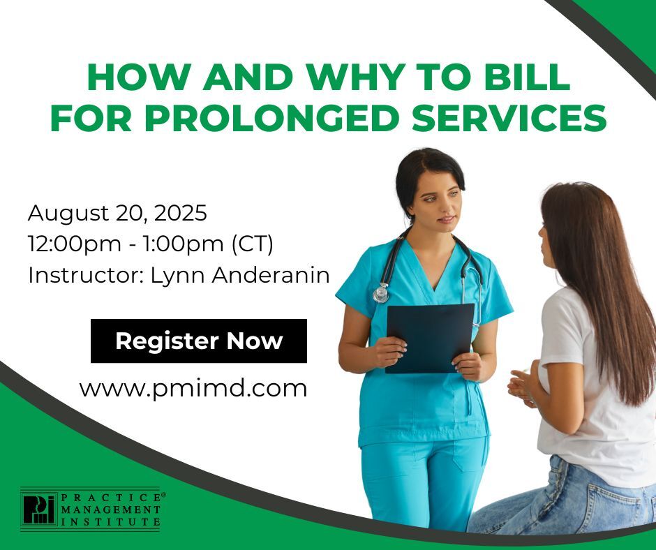 pmimd's tweet image. Join expert Lynn Anderanin to unlock the complexities of CPT® codes 99417, 99418,&amp;amp; G2211. This essential webinar will equip you with the knowledge to maximize appropriate reimbursement and avoid common errors. 
🔗 Register Now: hubs.la/Q03BRZCb0
#PMI #BillingAndCoding