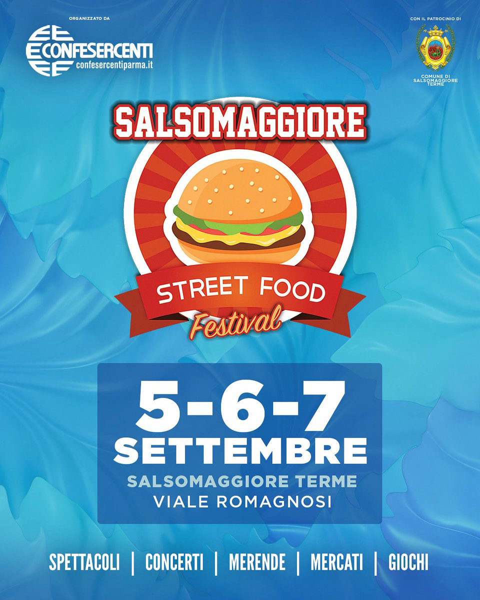 A Salsomaggiore Terme torna il Salsomaggiore Street Food Festival il 5,6 e 7 settembre.