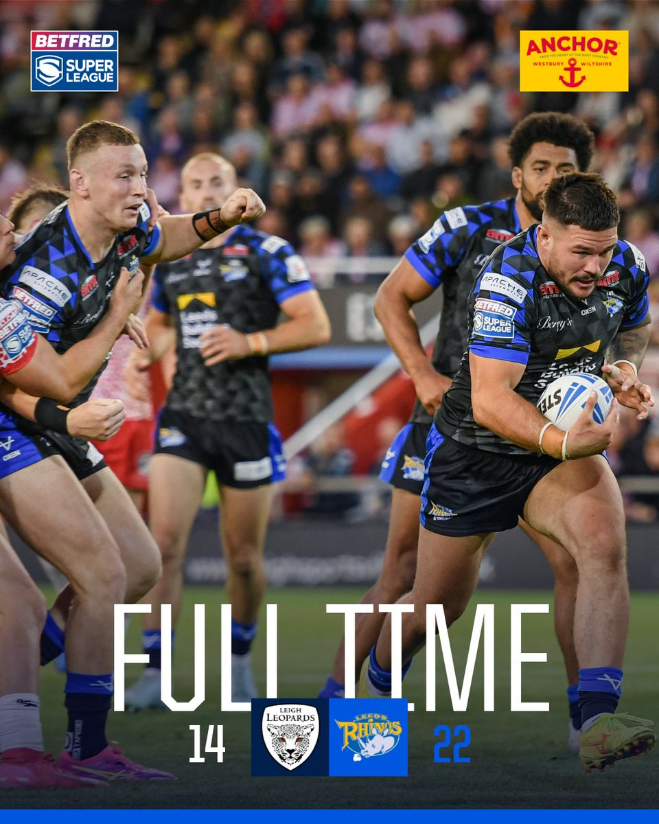 FULL TIME
Leopards 14 - 22 Rhinos
🤝 In partnership #Anchor 
#ButtertheFoodButtertheMood