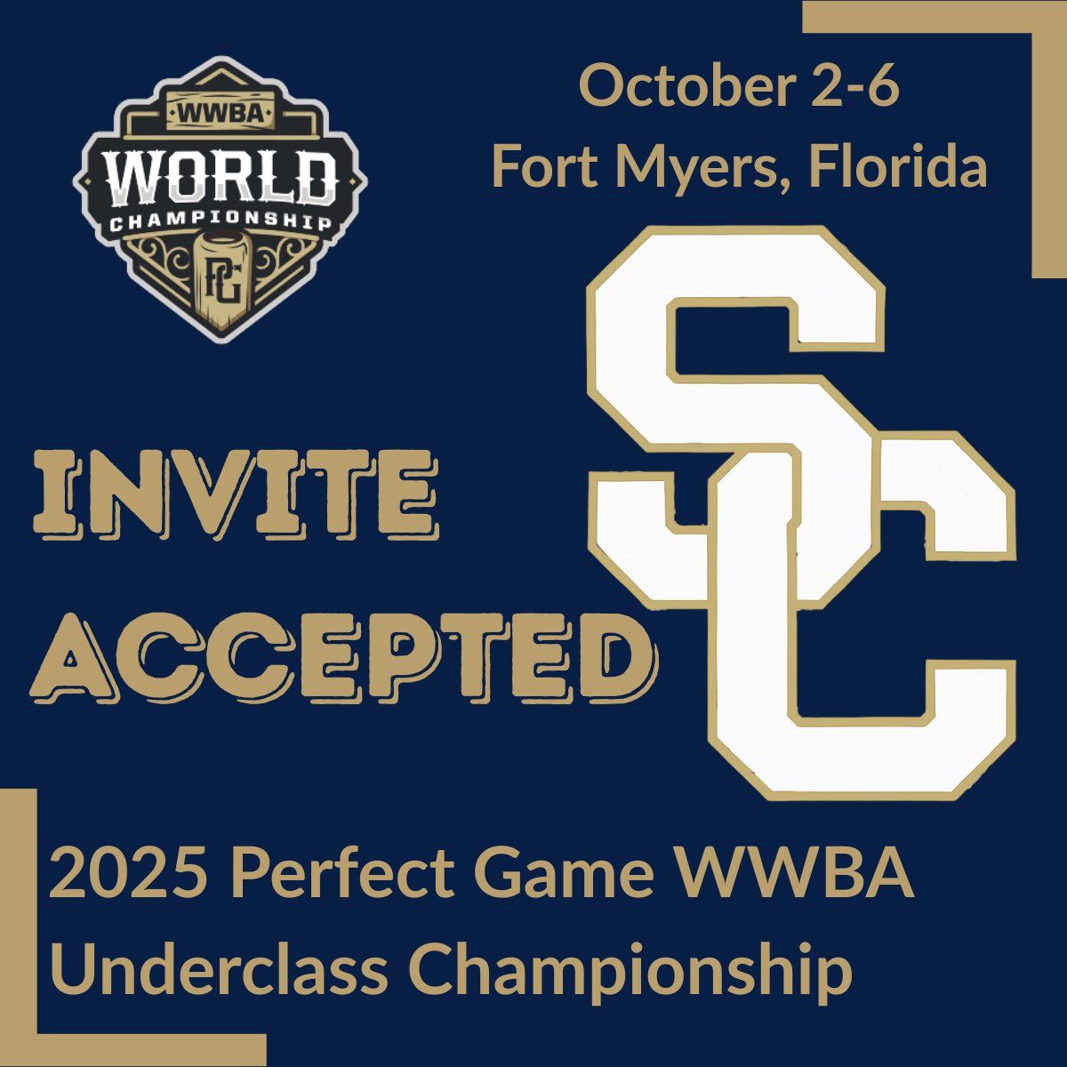 Invite Accepted‼️
This fall the #Sluggers will be competing in the Perfect Game #WWBAUnderclass Championships!

IF:
-you would like to P/o for us, DM’s are open! (Coach info below⬇️)
-you would like to donate to our team in any way possible, contact Coach Snyder as well.
