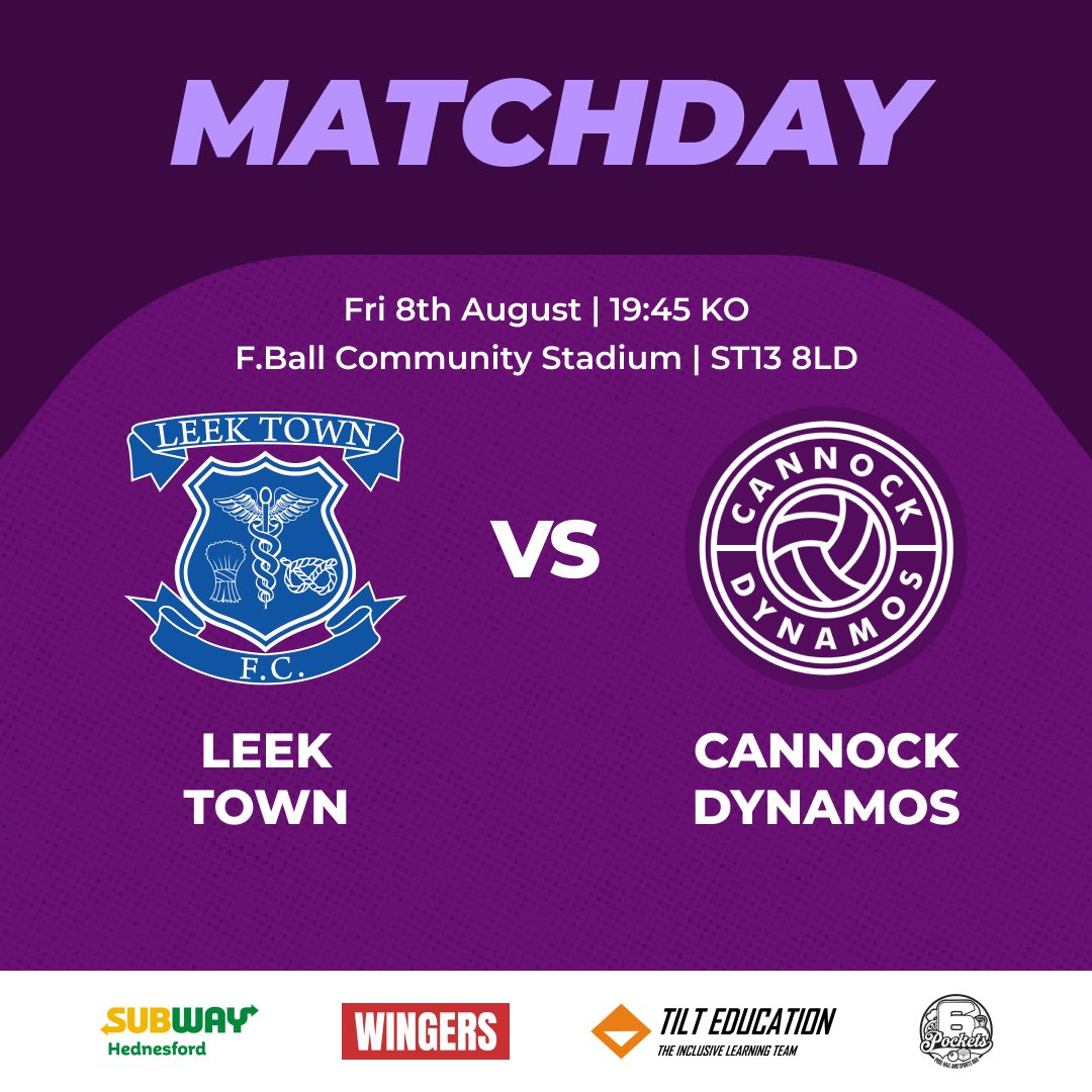 Cannock Dynamos F.C. (@cannockdynamos) on Twitter photo 🟣⚪️CANNOCK DYNAMOS LEAGUE GAME⚪️🟣
See tomorrow’s game details below:
🏆 SCSL Premier Division
📅 Friday 8th August
⏰ 7:45pm KO
🏟️ F.Ball Community Stadium, ST13 8LD
🆚 <a href="/leektown/">Leek Town FC ⚽️</a>
💰£4 entry fee 🟣⚪️CANNOCK DYNAMOS LEAGUE GAME⚪️🟣
See tomorrow’s game details below:
🏆 SCSL Premier Division
📅 Friday 8th August
⏰ 7:45pm KO
🏟️ F.Ball Community Stadium, ST13 8LD
🆚 <a href="/leektown/">Leek Town FC ⚽️</a>
💰£4 entry fee