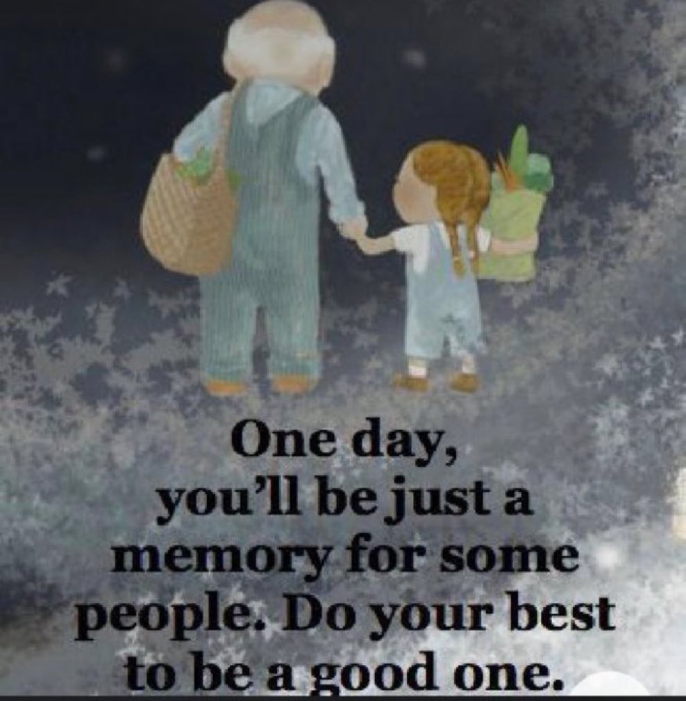 insprepositive's tweet image. One day, you will be just a memory for some people. Do your best to be a good one.
#FridayVibes
#quote
#Inspiration
#ThoughtOfTheDay