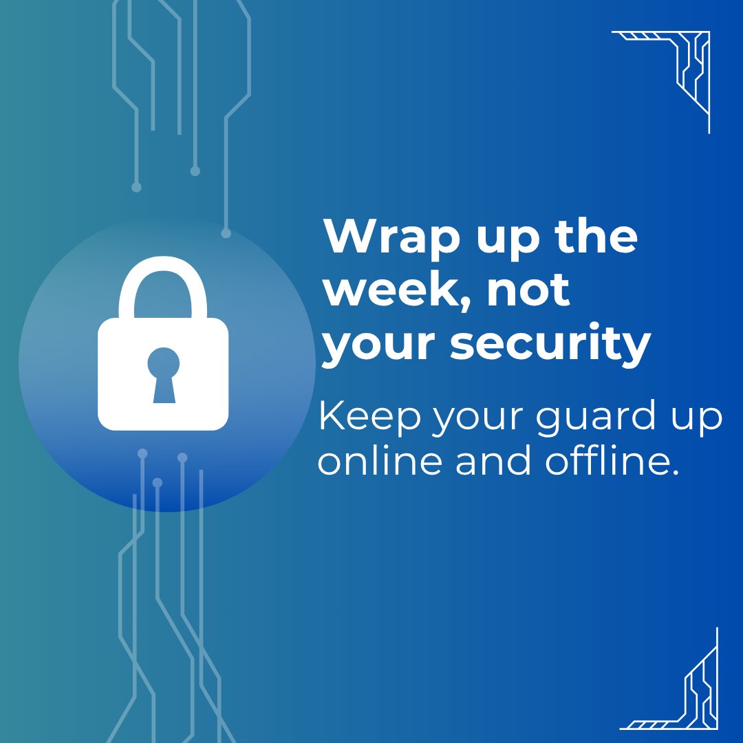 switchsolution_'s tweet image. Before you sign off, lock it up. Security doesn’t take weekends off.
#SwitchSolutions #DataProtection #StaySecure #CyberSmart #PrivacyMatters