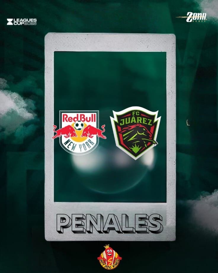 PENALES
<a href="/NewYorkRedBulls/">New York Red Bulls</a> 
#13 Eric Chupo-Moting ⚽️
#3 Noah Eile ⚽️
#14 Marcelo Morales ⚽️
#5 Tim Parker ⚽️
#10 Emil Fosberg ⚽️

<a href="/fcjuarezoficial/">FC Juárez</a>
#19 Óscar Estupiñán ⚽️
#17 Rodolfo Pizarro ❌
#5 Denzell García ⚽️
#13 Ray Fulgencio ⚽️
#ZonaBravaInforma #ContigoMásBravos #LeaguesCup