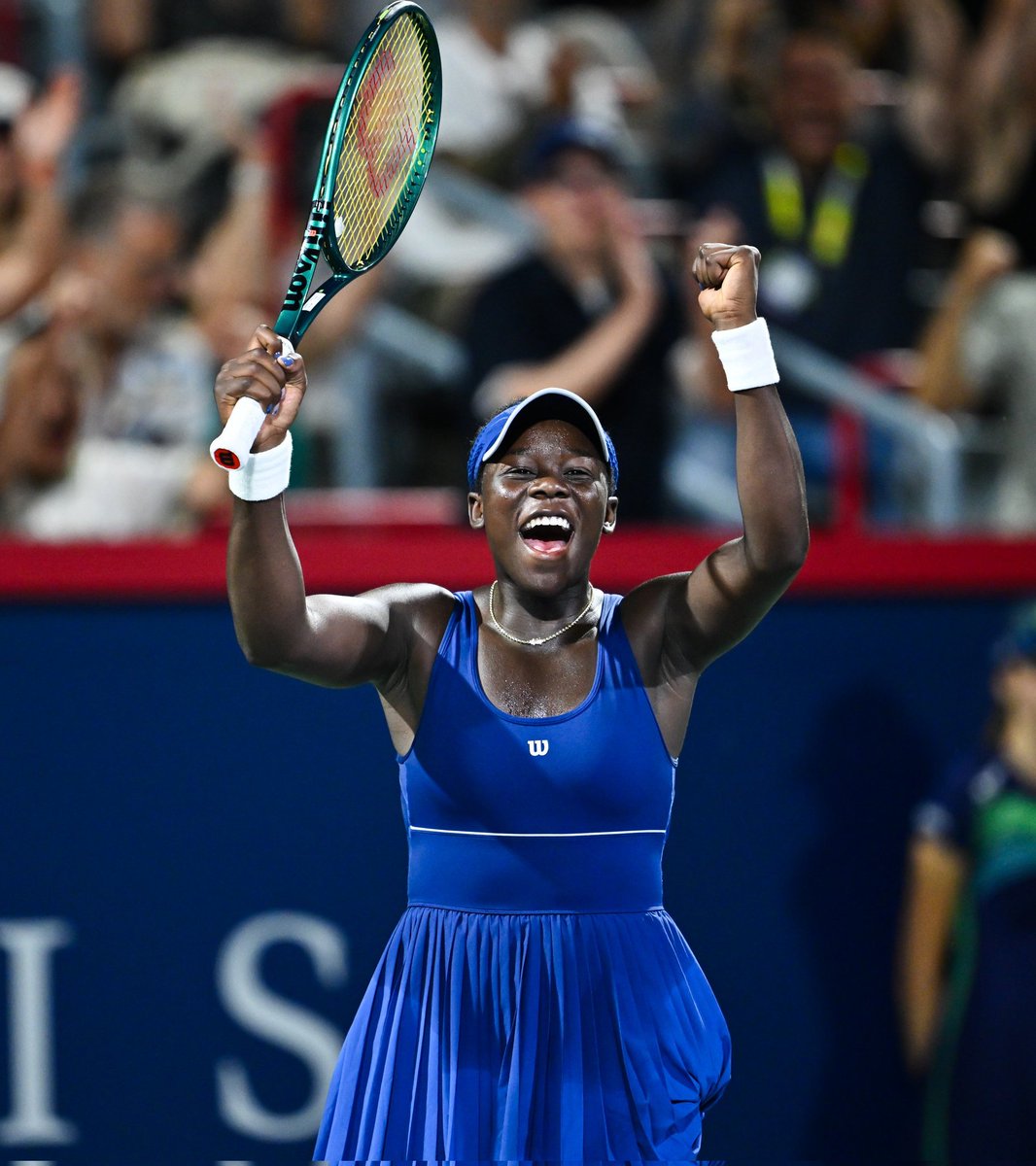 The 'Open Era' in tennis began in 1968. Since then, the youngest women to defeat four grand slam champions in a single tournament were:
17 years 11 months - Serena Williams, US Open 1999
18 years 11 months - Victoria Mboko, Montreal 2025