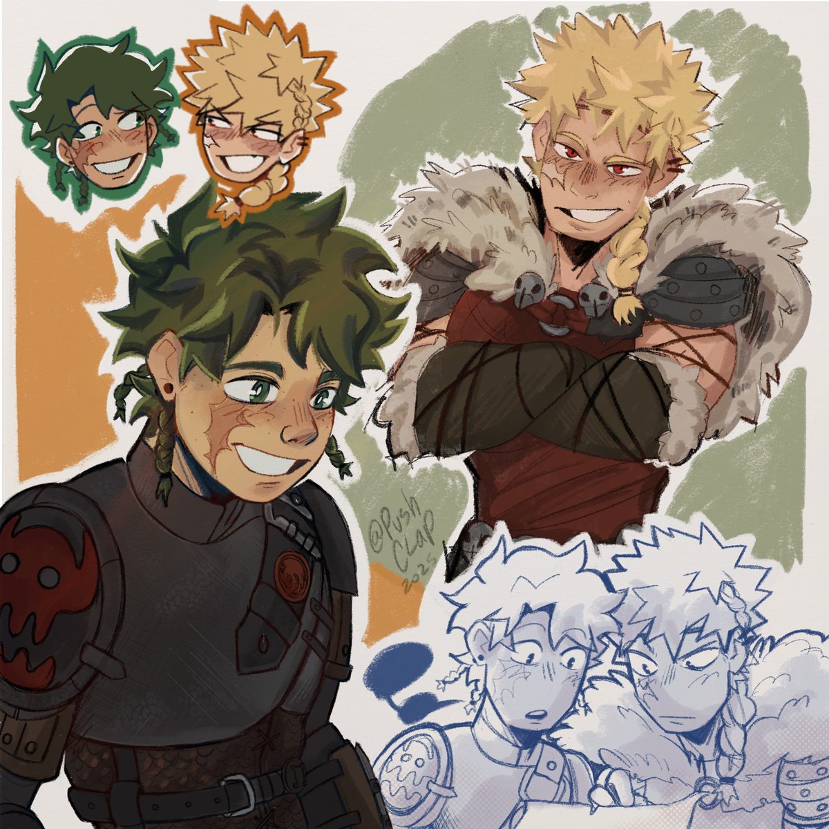 pushclapp's tweet image. I've seen bkdkbk around like Hiccup and Astrid, they're so similar and I love it! ✨🐉

#bkdk #dkbk #httyd #hiccstrid #MHA