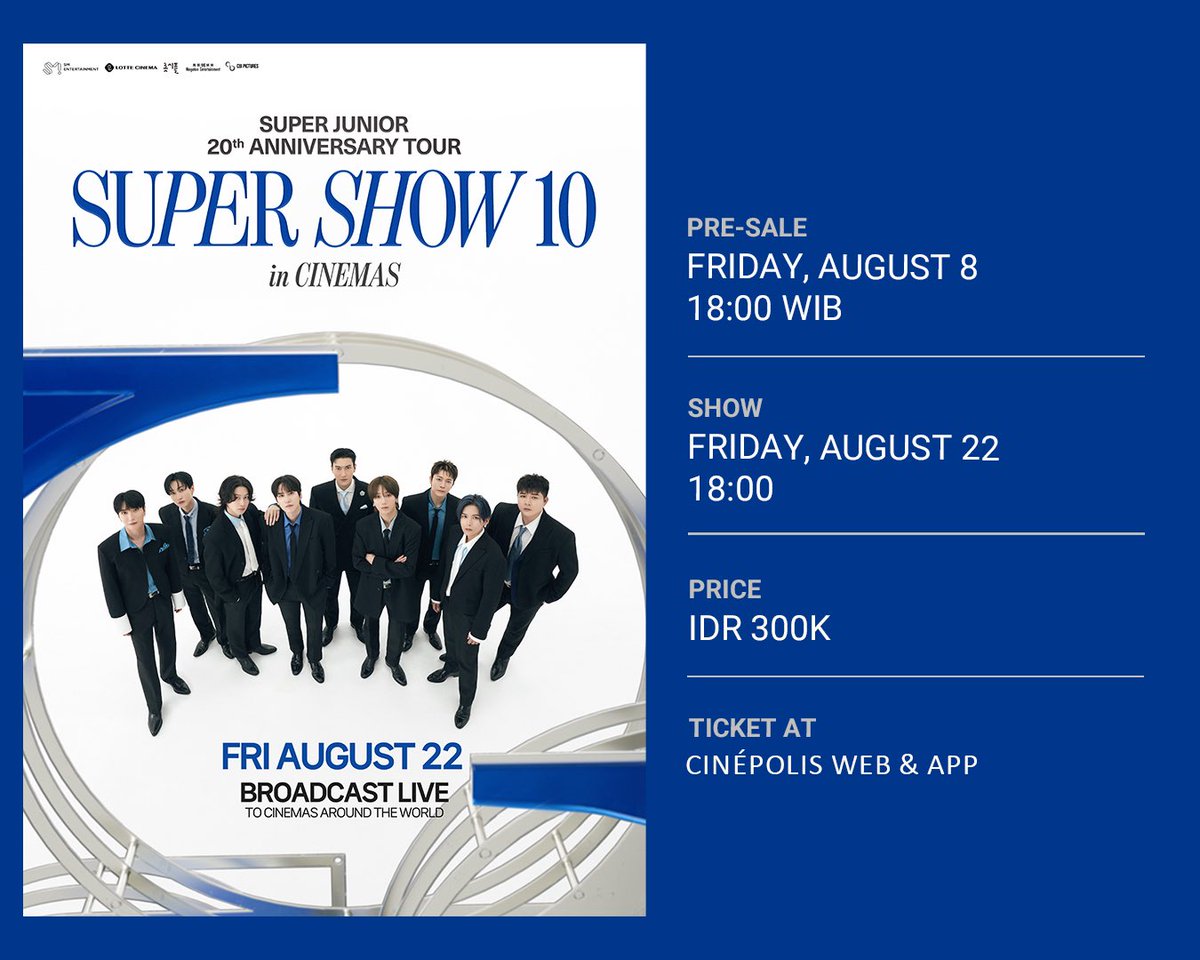 mamacyita's tweet photo. ELF FRIENDLY REMINDER 💙

Today is the war day for super show 10 live viewing in indonesia.

18.00 WIB on CGV / Cinepolis 
Goodluck💙 https://t.co/So7qZbZqGx