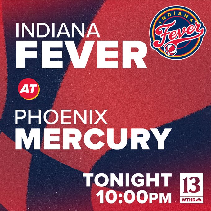 It's game time!  Watch the <a href="/IndianaFever/">Indiana Fever</a> play the Phoenix Mercury.  It's on Channel 13 at 10:00pm.
Then, join us for the <a href="/WTHRcom/">WTHR.com</a> news following the game.