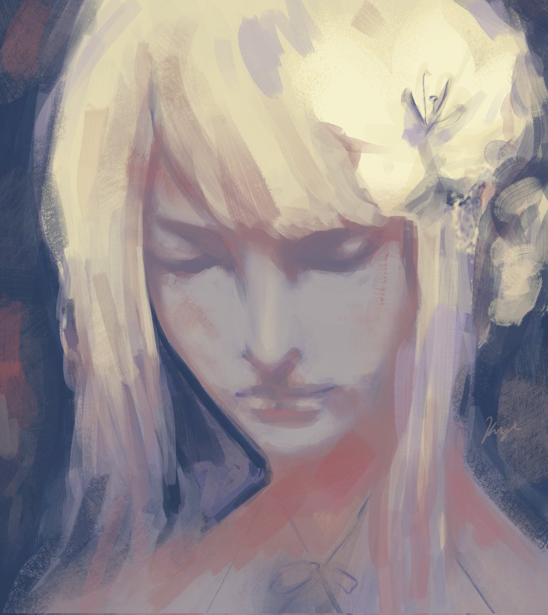 first painting, kinda nervous ♪(´ε｀*)

(thank you Yuming Li art course)

#NieRReplicant #Kaine