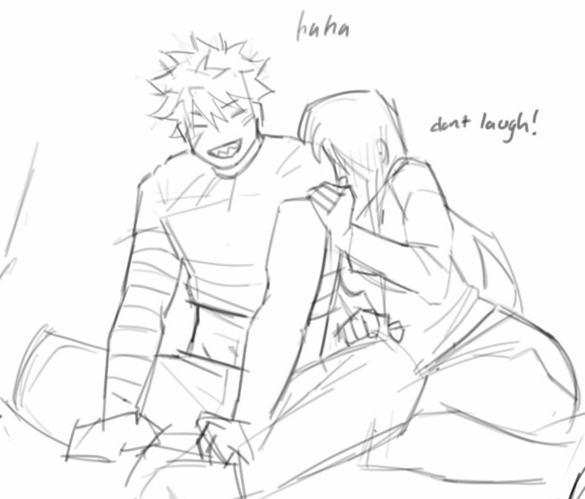 i think the image of natsu sitting with his shirt half on giggling like crazy bc lucy gets excited when he leads is really funny #nalu