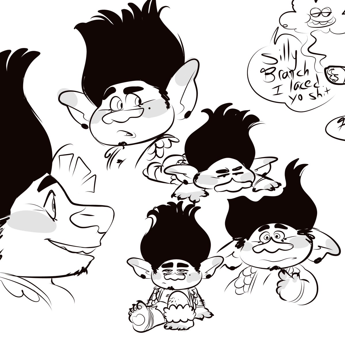 Branch doodles cuz i forgot how to draw him
