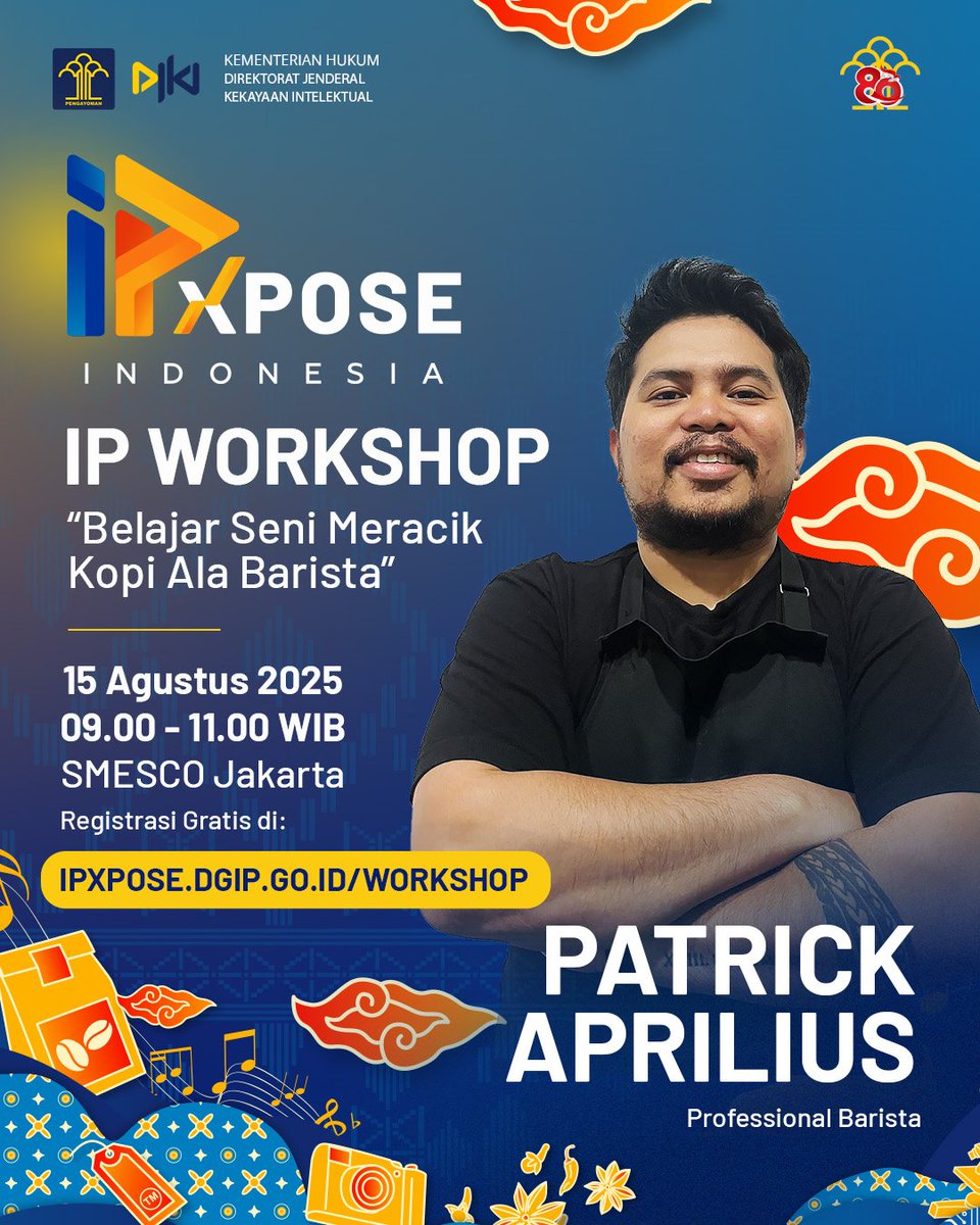 djki_kemenkum's tweet image. Penasaran bagaimana barista meracik kopi hingga aroma dan rasanya bikin jatuh hati?

#IPXposeIndonesia
#IPWorkshop
#KekayaanIntelektual
#DJKI
#KementerianHukum
#LayananHukumMakinMudah