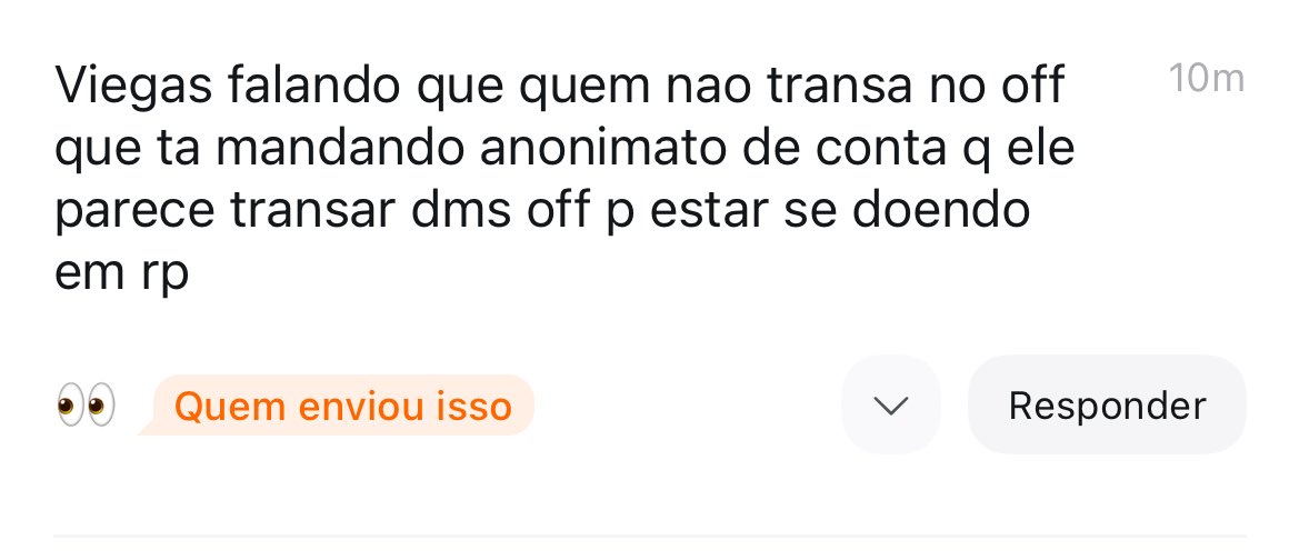 🥷🏻 – Normalmente quando você tá com3nd0 alguém a sua última preocupação vai ser com rpgista, mas vai de cada um né! 

tellonym.me/burborinhozrp