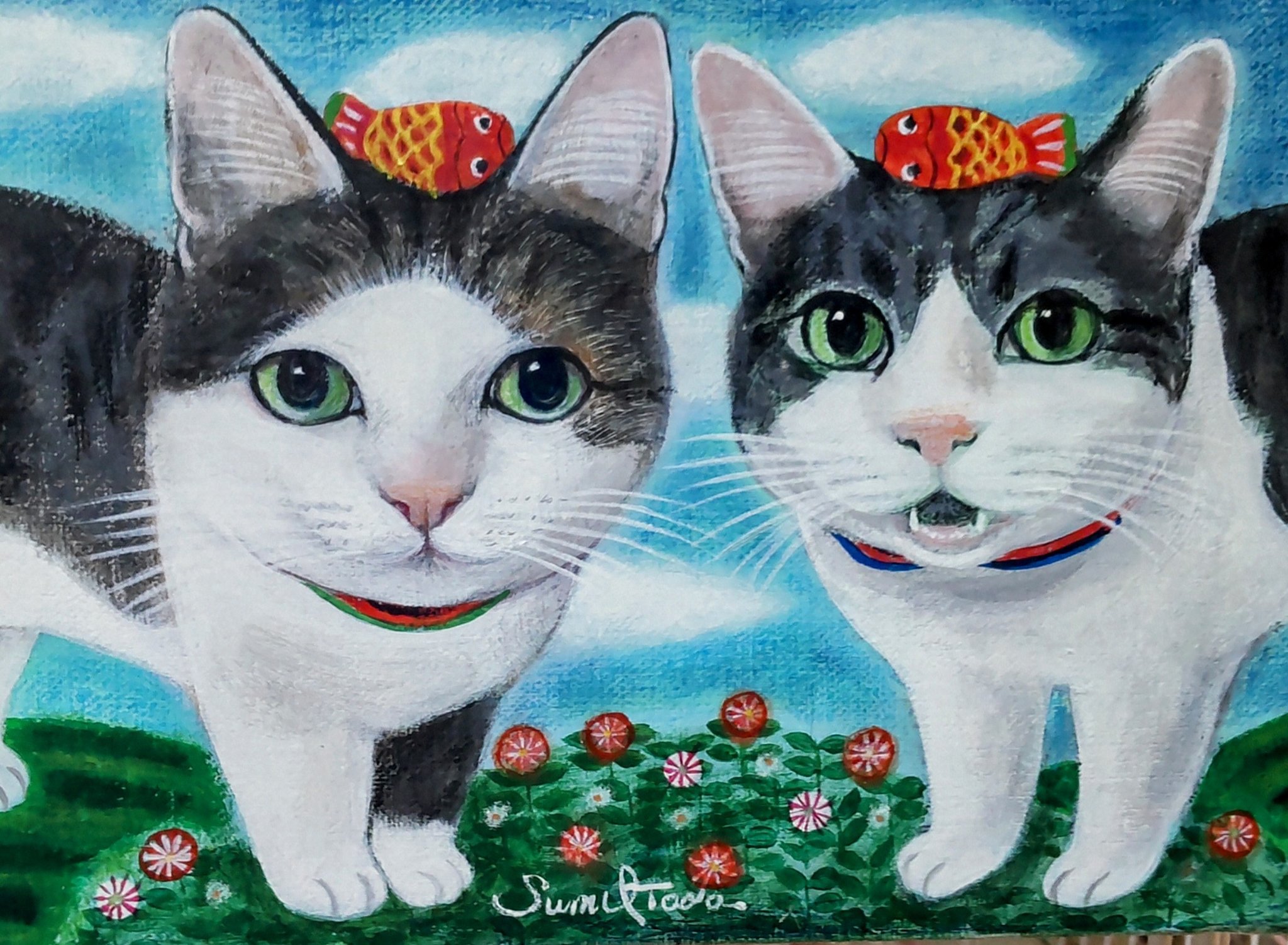 多田すみえ【猫の集まり】lithograph 第46回現代童画展特別展示 多田すみえの世界「猫」 - YouTube