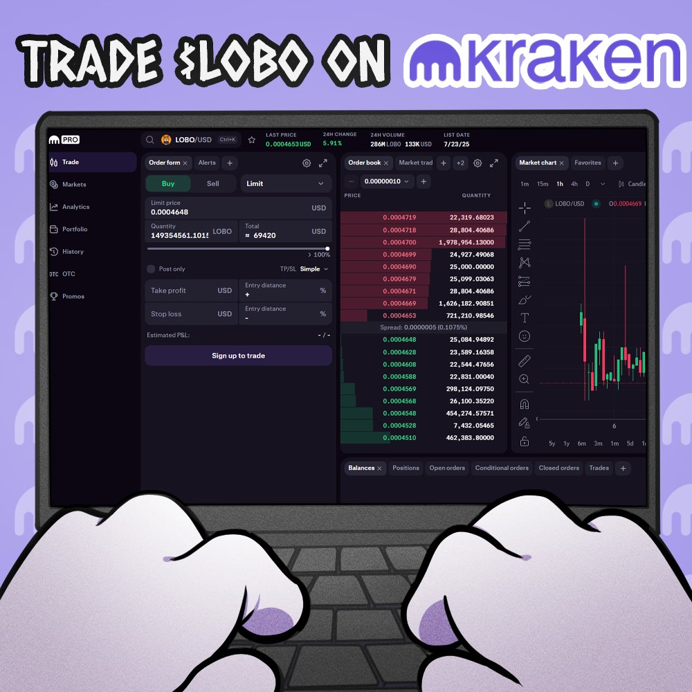 Over 15 million users can now trade $LOBO on <a href="/krakenfx/">Kraken</a>. Kraken is one of the earliest and most trusted names in crypto.

Start trading now▶️ p.k.xyz/9f1e/vvh4d6fha