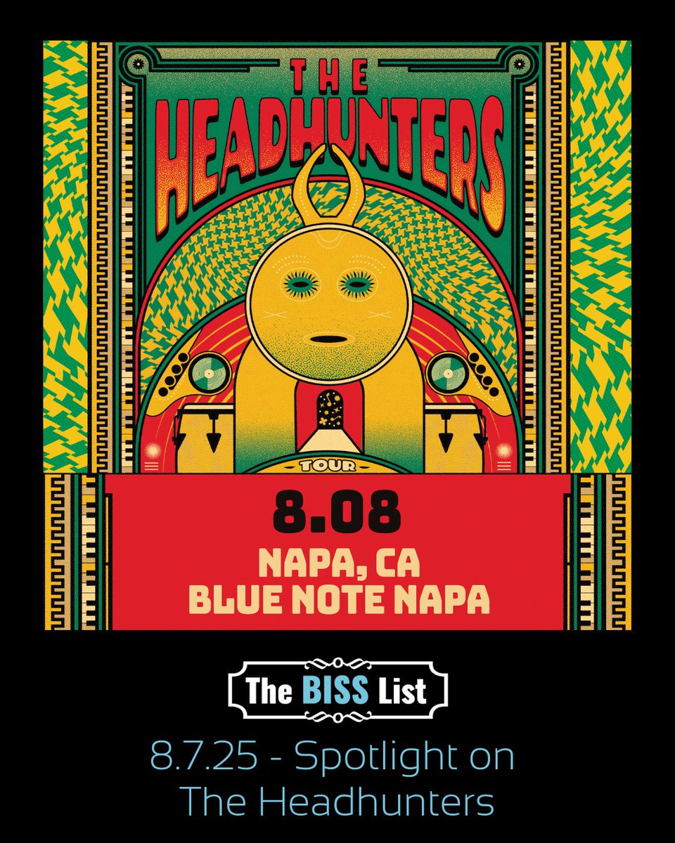 This week's BISS List is out! With a spotlight on The Headhunters, tomorrow at Blue Note Napa + the best of BISS this week. Read it now: bit.ly/BISSList-08-07….

#bisslist #bayareamusic #livemusic #calendar