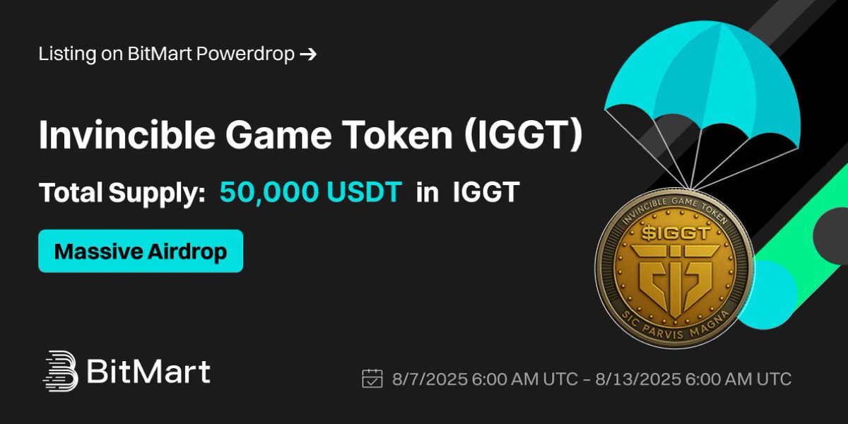 Cryptoceek's tweet image. 🎮💥 Gamers &amp;amp; Crypto Degens, Assemble! 💥🎮

The Invincible Game Token ($IGGT) by @OwnersClubGG is dropping into #BitMartPowerdrop — and you’ve got a shot at the 50,000 USDT prize pool! 🚀

⚡ How to Level Up &amp;amp; Win:
1️⃣ Complete KYC1 by Aug 13, 6:00 AM UTC
2️⃣ Earn Tickets 🎟️
3️⃣…
