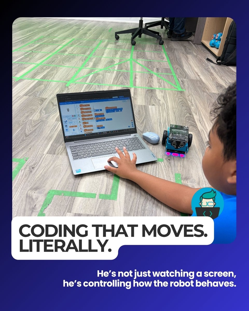 ultimatecoders's tweet image. 🤖 He’s not guessing what happens when he presses ‘run’ — he’s watching it drive, stop, and turn.
Our robotics programs teach real-world applications of code by connecting it to motion, sound, and logic.
#RoboticsForKids #STEMInAction #CodingInMotion