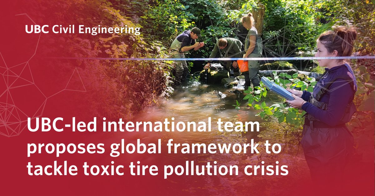 Tire chemicals are polluting waterways, harming salmon, and showing up in humans—yet remain largely unregulated.
A UBC-led team proposes the first global framework ahead of the #PlasticsTreaty talks in Geneva.

Read more: bit.ly/456F1DF