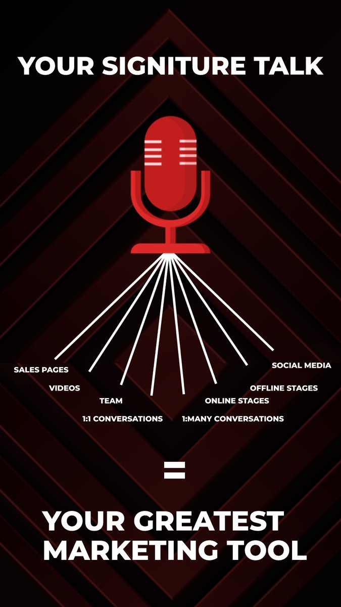 Your Greatest Marketing Tool Isn’t a Funnel… It’s a Message 🎤
You don’t need a better website.
You don’t need more content.
You don't need another post.
You need a signature talk that gets you on stages (virtual or in person)—and drives leads while you sleep.

👉 Stages have