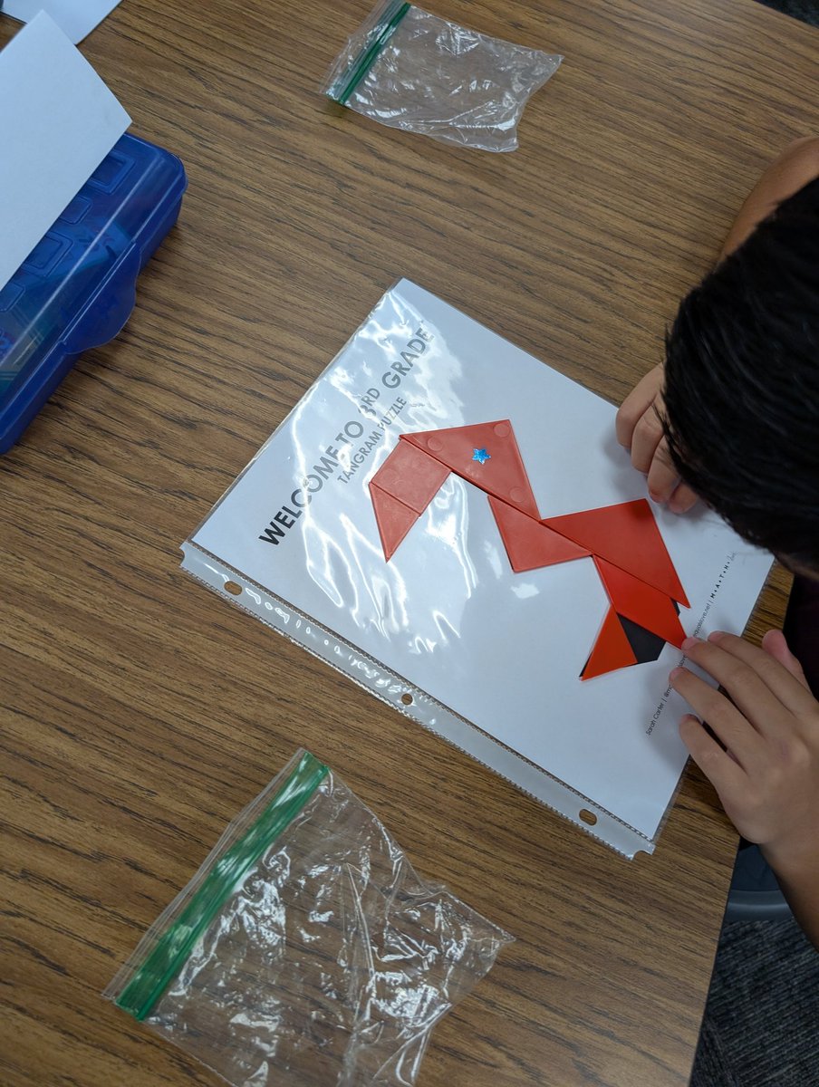 Thanks <a href="/mathequalslove/">Sarah Carter</a> for the awesome back to school tangram puzzle! My new 3rd graders and I had a great time exploring tangrams and challenging ourselves to complete this puzzle!