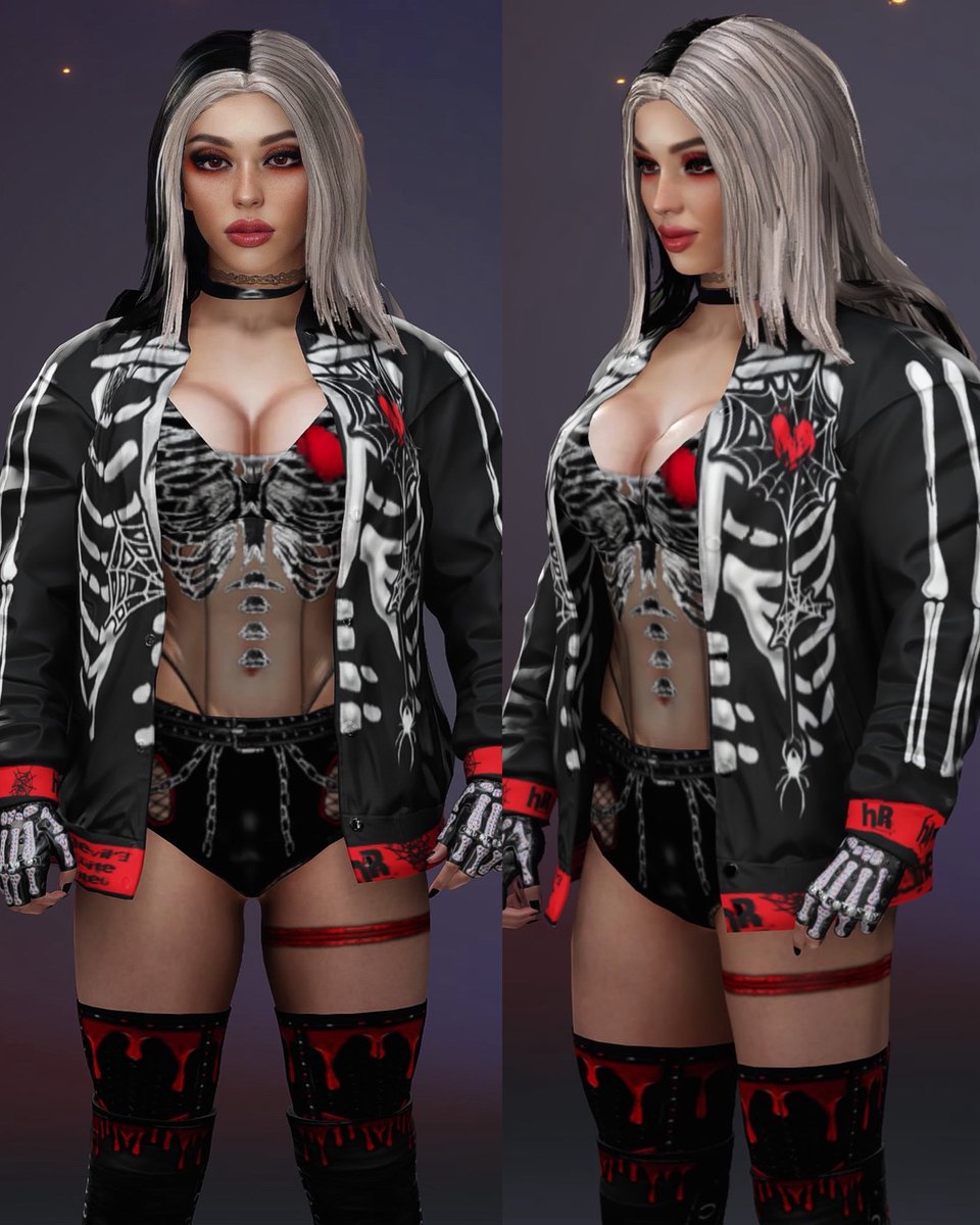 Better look at the Skelton jacket 
<a href="/deanoh1990/">Dean (HCM) 🇬🇧</a> made for me. 🩸🦇 #WWE2K25
