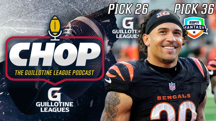 Guillotine Leagues (@glchop) on Twitter photo Your Guillotine Leagues™️ drafts SHOULD be different than your redraft leagues! 🗣️
<a href="/PaulCharchian/">Paul Charchian</a>, <a href="/MattFtheOracle/">Matthew Freedman</a> and <a href="/thorku/">Thor Nystrom</a> teach you how to navigate the ADP differences between the two, and how it can impact your draft strategy!
WATCH NOW: youtu.be/w3bXA0PVL0I Your Guillotine Leagues™️ drafts SHOULD be different than your redraft leagues! 🗣️
<a href="/PaulCharchian/">Paul Charchian</a>, <a href="/MattFtheOracle/">Matthew Freedman</a> and <a href="/thorku/">Thor Nystrom</a> teach you how to navigate the ADP differences between the two, and how it can impact your draft strategy!
WATCH NOW: youtu.be/w3bXA0PVL0I