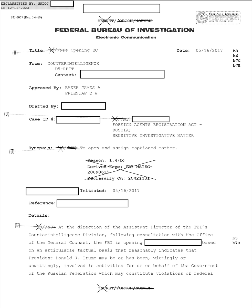 HansMahncke's tweet image. This document ranks among the most disgraceful and infamous records in U.S. history. An acting FBI director launched an investigation into a sitting president based not just on zero evidence but on a lie he knew was a lie. McCabe deserves his long-overdue reckoning.