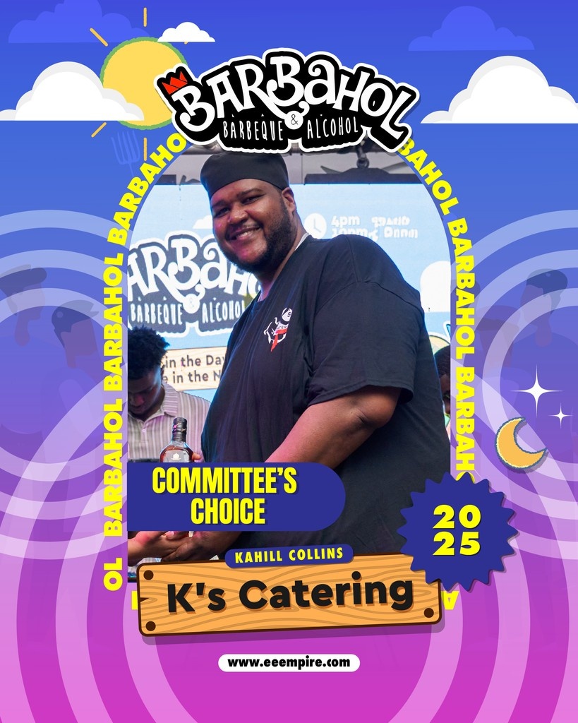 EEEmpire's tweet image. K’s Catering – Committee’s Choice
When the committee had to pick a standout, the decision was K’s Catering.
Kahill Collins delivered soul, spice, and serious satisfaction — earning the Committee’s Choice award at Barbahol 2025. 👏🏽🔥
#Barbahol2025 #KsCatering #CommitteesChoice