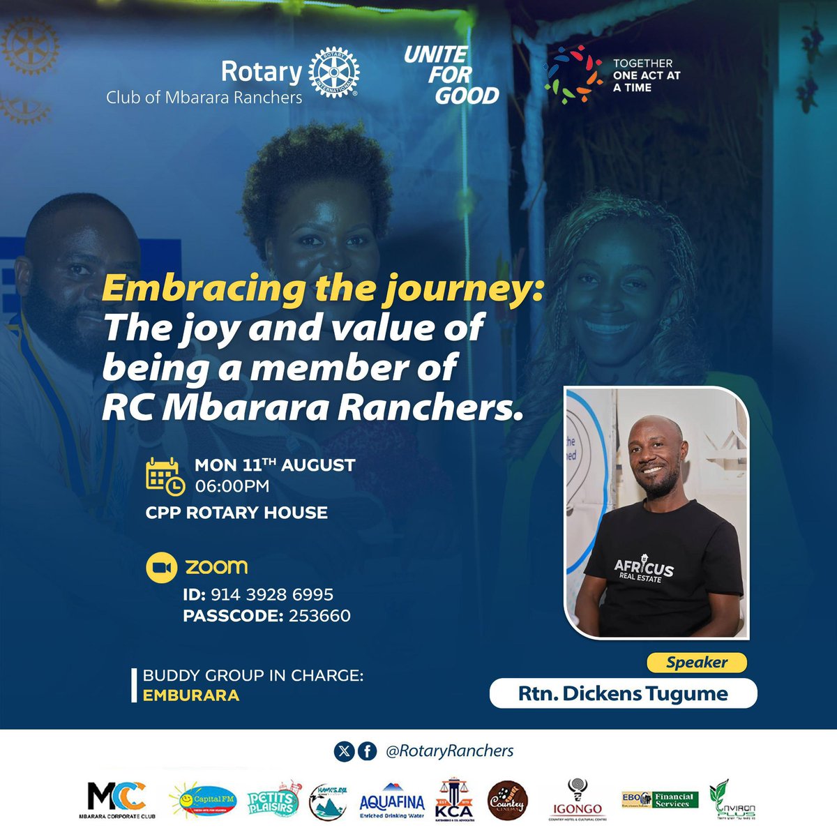 Every Rotary journey is unique, filled with stories of impact, laughter, learning, and lasting connections.

The Action President Counsel Allan Musasire invites you for an engaging fellowship as the Membership Director dives into the heart of what makes Ranchers truly special,